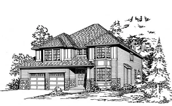 Craftsman house plans 88-569 - front exterior, 2,544 sq ft, 3 bed, 2 bath house plans | Monster House Plans