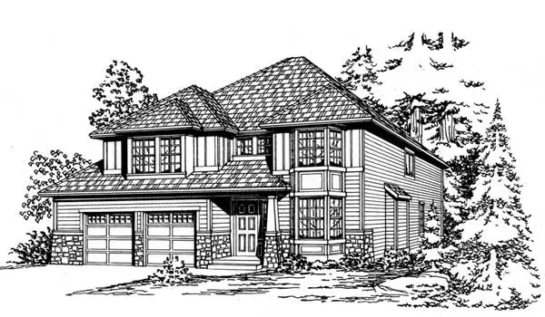 Craftsman house plans 88-570 - front exterior, 3,262 sq ft, 5 bed, 3 bath house plans | Monster House Plans