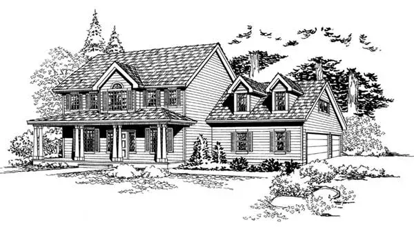 Country house plans 88-573 - front exterior, 3,270 sq ft, 3 bed, 2 bath house plans | Monster House Plans