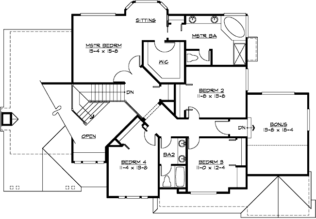 Upper/Second Floor Plan:88-575