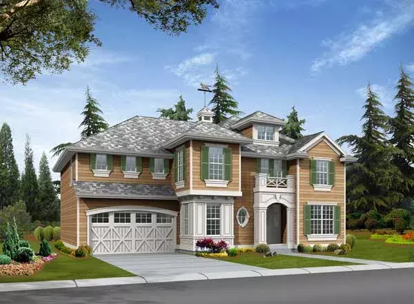 Hampton house plans 88-581 - front exterior, 3,295 sq ft, 4 bed, 3 bath house plans | Monster House Plans