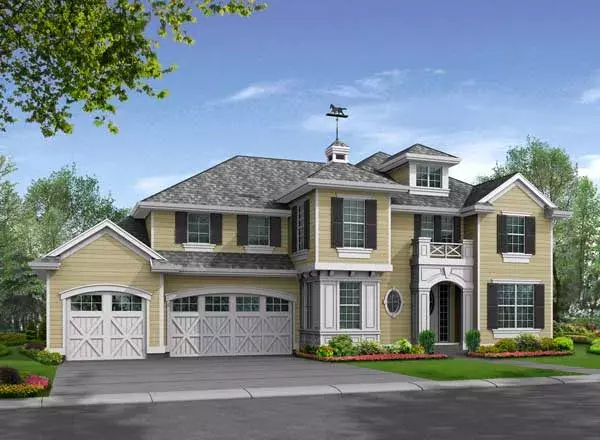 Hampton house plans 88-582 - front exterior, 3,295 sq ft, 4 bed, 3 bath house plans | Monster House Plans