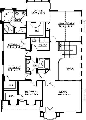 Upper/Second Floor Plan:88-587