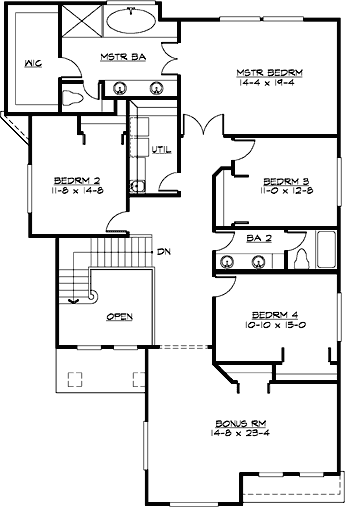 Upper/Second Floor Plan:88-594