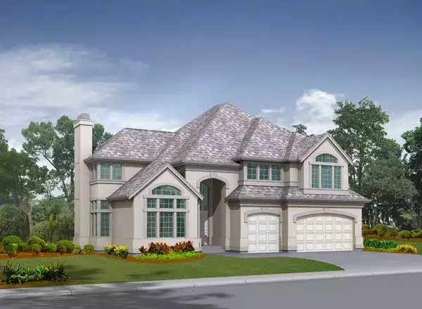 Traditional house plans 88-597 - front exterior, 3,330 sq ft, 4 bed, 3 bath house plans | Monster House Plans