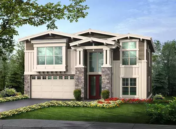Craftsman house plans 88-599 - front exterior, 3,349 sq ft, 4 bed, 3 bath house plans | Monster House Plans