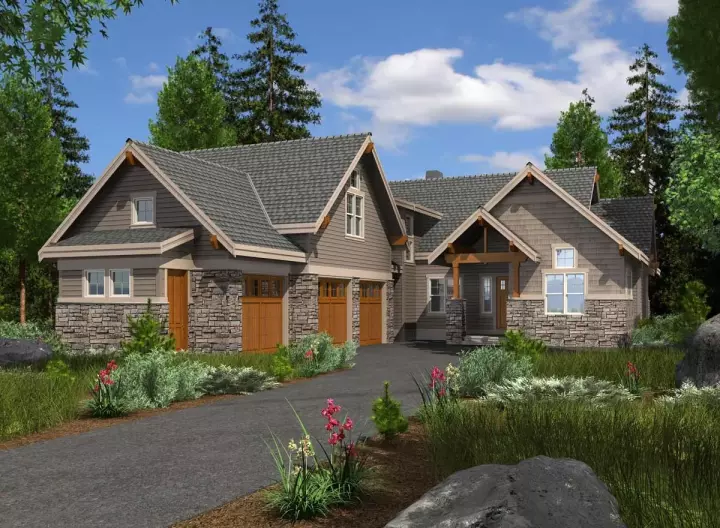 Craftsman house plans 88-603 - front exterior, 3,361 sq ft, 4 bed, 4 bath house plans | Monster House Plans