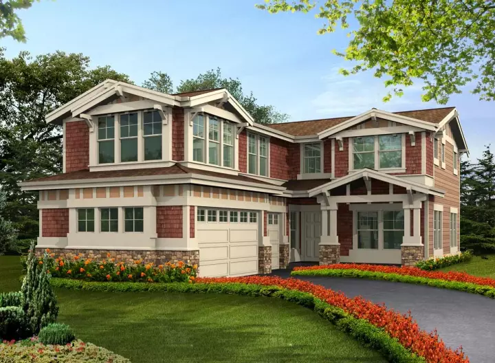 Craftsman house plans 88-608 - front exterior, 3,416 sq ft, 5 bed, 4 bath house plans | Monster House Plans