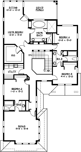 Upper/Second Floor Plan:88-608