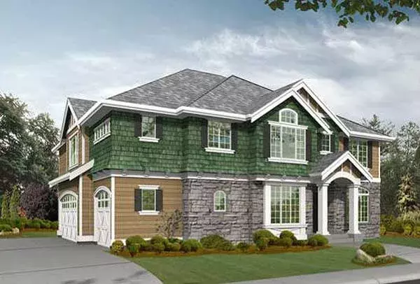 Hampton house plans 88-621 - front exterior, 3,740 sq ft, 4 bed, 2 bath house plans | Monster House Plans