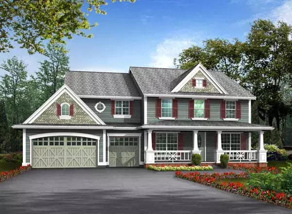 Country house plans 88-624 - front exterior, 3,624 sq ft, 4 bed, 3 bath house plans | Monster House Plans
