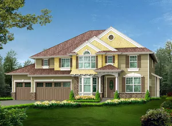 Hampton house plans 88-629 - front exterior, 3,715 sq ft, 4 bed, 4 bath house plans | Monster House Plans
