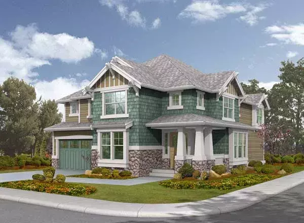 Craftsman house plans 88-640 - front exterior, 3,475 sq ft, 4 bed, 3 bath house plans | Monster House Plans