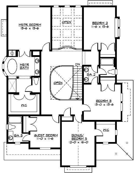 Upper/Second Floor Plan:88-640