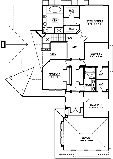 Upper/Second Floor Plan:88-649