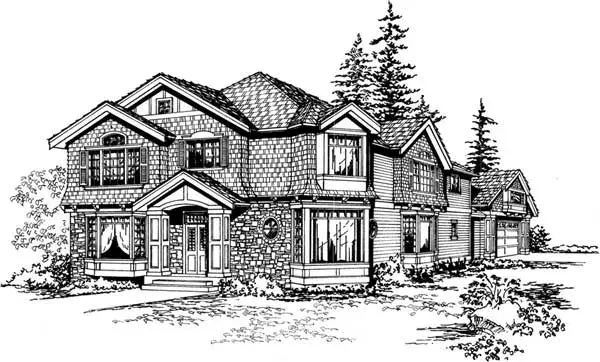 Hampton house plans 88-653 - front exterior, 3,550 sq ft, 3 bed, 3 bath house plans | Monster House Plans