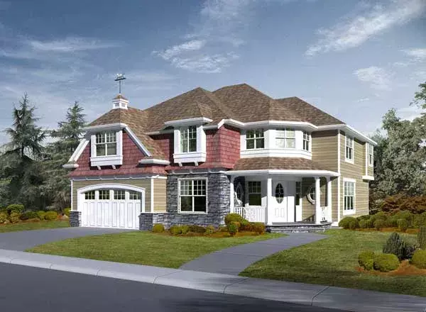 Hampton house plans 88-656 - front exterior, 3,555 sq ft, 4 bed, 2 bath house plans | Monster House Plans
