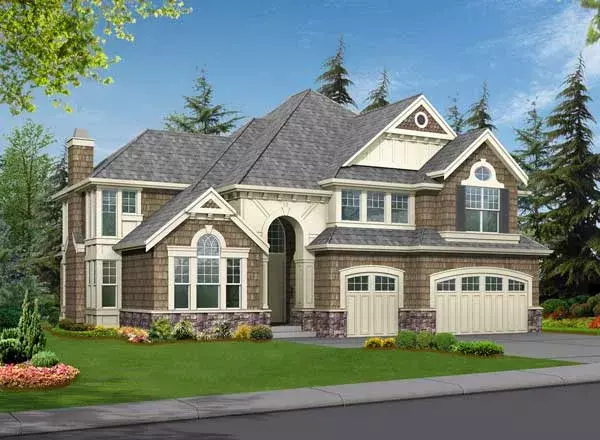 Hampton house plans 88-663 - front exterior, 3,570 sq ft, 4 bed, 2 bath house plans | Monster House Plans