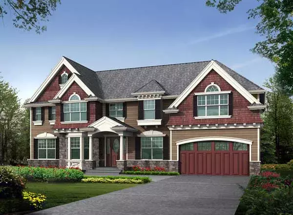 Hampton house plans 88-670 - front exterior, 3,585 sq ft, 4 bed, 4 bath house plans | Monster House Plans