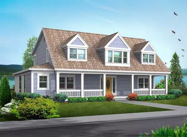 Farmhouse house plans 88-673 - front exterior, 3,594 sq ft, 4 bed, 3 bath house plans | Monster House Plans