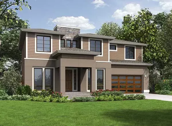 Modern house plans 88-694 - front exterior, 3,430 sq ft, 5 bed, 3 bath house plans | Monster House Plans