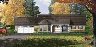 Modern Farmhouse house plans 9-101 - front exterior, 2,571 sq ft, 3 bed, 2 bath house plans | Monster House Plans