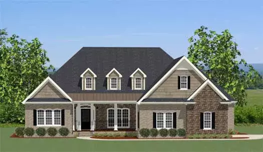 Traditional house plans 90-102 - front exterior, 2,450 sq ft, 3 bed, 2 bath house plans | Monster House Plans