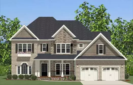 Traditional house plans 90-103 - front exterior, 3,263 sq ft, 5 bed, 3 bath house plans | Monster House Plans