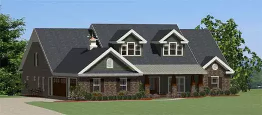 Country house plans 90-107 - front exterior, 2,895 sq ft, 4 bed, 3 bath house plans | Monster House Plans