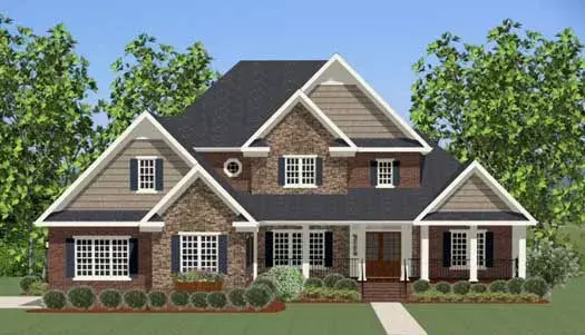 Traditional house plans 90-112 - front exterior, 3,447 sq ft, 4 bed, 3 bath house plans | Monster House Plans