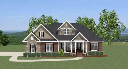 Traditional house plans 90-115 - front exterior, 2,948 sq ft, 4 bed, 3 bath house plans | Monster House Plans