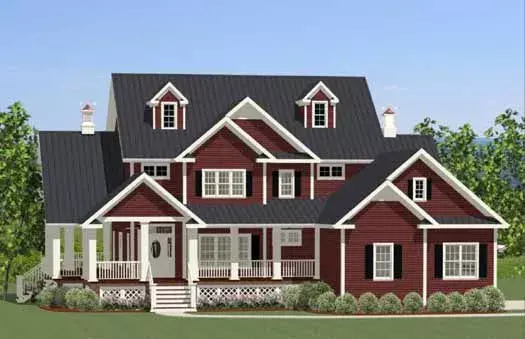 Country house plans 90-125 - front exterior, 2,971 sq ft, 3 bed, 2 bath house plans | Monster House Plans