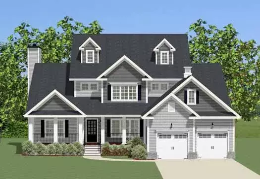 Traditional house plans 90-126 - front exterior, 2,923 sq ft, 4 bed, 3 bath house plans | Monster House Plans