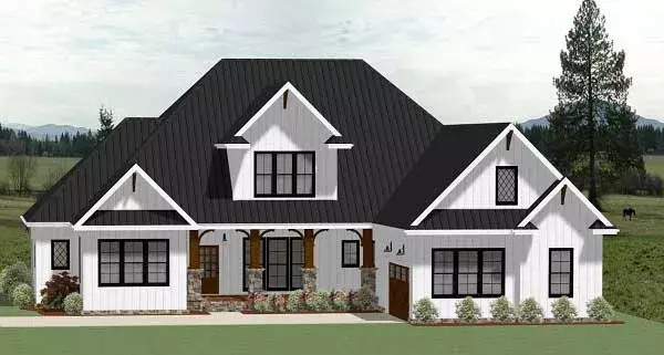 Country house plans 90-130 - front exterior, 3,390 sq ft, 4 bed, 3 bath house plans | Monster House Plans
