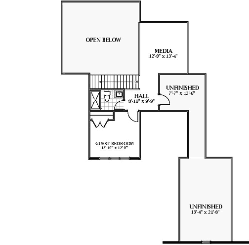 Upper/Second Floor Plan:90-130