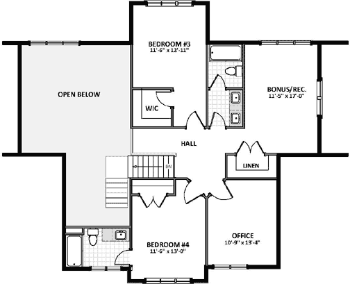 Upper/Second Floor Plan:90-134