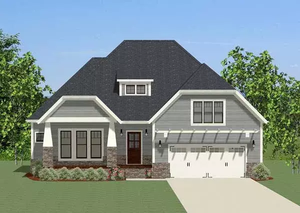 Craftsman house plans 90-138 - front exterior, 2,140 sq ft, 3 bed, 2 bath house plans | Monster House Plans