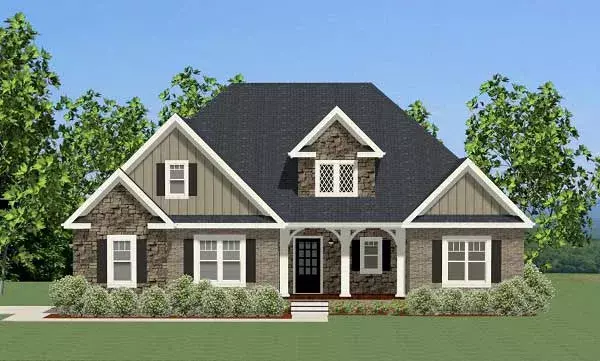 Traditional house plans 90-139 - front exterior, 2,265 sq ft, 3 bed, 2 bath house plans | Monster House Plans