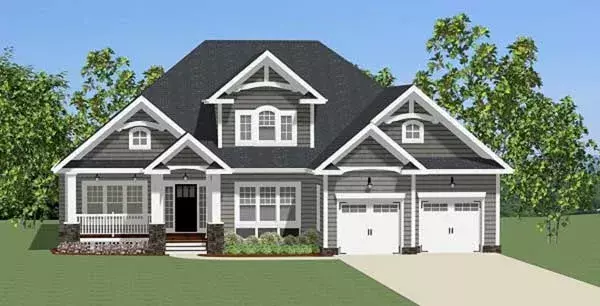 Traditional house plans 90-147 - front exterior, 2,847 sq ft, 3 bed, 2 bath house plans | Monster House Plans