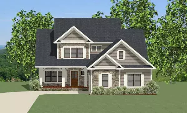 Country house plans 90-152 - front exterior, 3,254 sq ft, 5 bed, 4 bath house plans | Monster House Plans