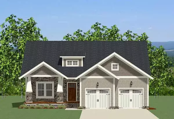 Craftsman house plans 90-156 - front exterior, 2,163 sq ft, 3 bed, 2 bath house plans | Monster House Plans