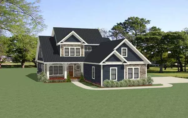 Craftsman house plans 90-160 - front exterior, 2,975 sq ft, 3 bed, 2 bath house plans | Monster House Plans