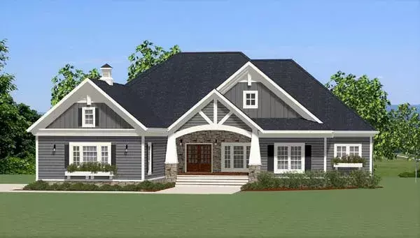 Craftsman house plans 90-171 - front exterior, 3,734 sq ft, 4 bed, 3 bath house plans | Monster House Plans