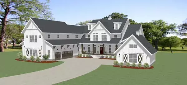 Farmhouse house plans 90-172 - front exterior, 6,114 sq ft, 5 bed, 4 bath house plans | Monster House Plans