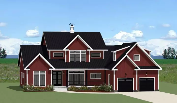 Modern Farmhouse house plans 90-192 - front exterior, 3,124 sq ft, 4 bed, 3 bath house plans | Monster House Plans