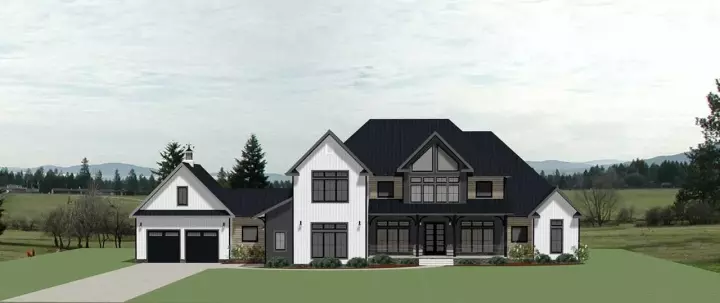 Modern Farmhouse house plans 90-195 - front exterior, 4,356 sq ft, 4 bed, 4 bath house plans | Monster House Plans