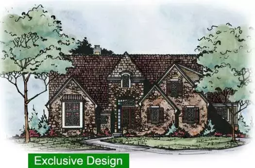 French Country house plans 93-102 - front exterior, 4,244 sq ft, 4 bed, 4 bath house plans | Monster House Plans
