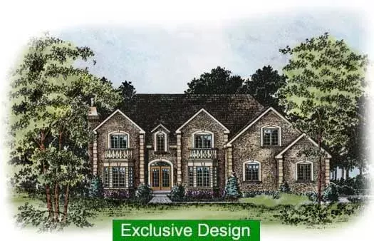 European house plans 93-104 - front exterior, 4,521 sq ft, 5 bed, 5 bath house plans | Monster House Plans