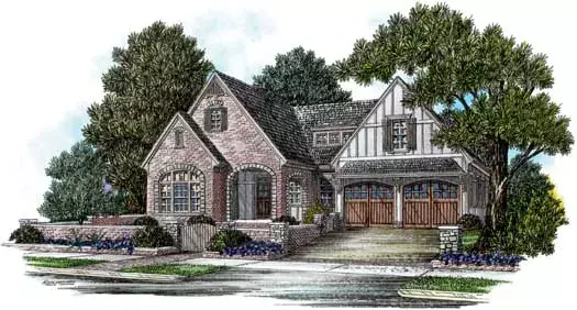 European house plans 94-109 - front exterior, 2,743 sq ft, 4 bed, 3 bath house plans | Monster House Plans