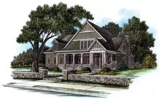 English Country house plans 94-115 - front exterior, 3,715 sq ft, 6 bed, 4 bath house plans | Monster House Plans